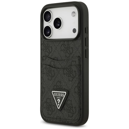 Custodia per Apple iPhone 18 Pro Max / 17 Pro Max, Guess, 4G Double Card Triangle, nera