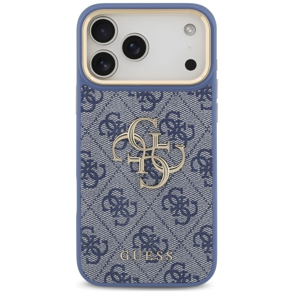 Custodia per Apple iPhone 18 Pro Max / 17 Pro Max, Guess, Big 4G Classic Logo & Big Strap Metal Buttons, Blu