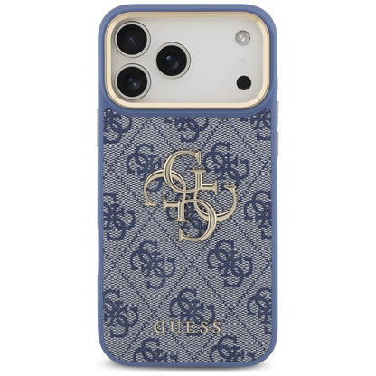 Custodia per Apple iPhone 18 Pro Max / 17 Pro Max, Guess, Big 4G Classic Logo & Big Strap Metal Buttons, Blu