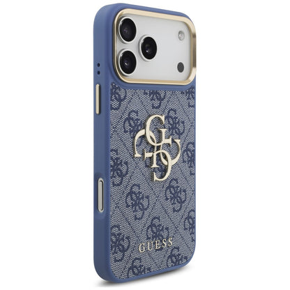 Custodia per Apple iPhone 18 Pro Max / 17 Pro Max, Guess, Big 4G Classic Logo & Big Strap Metal Buttons, Blu