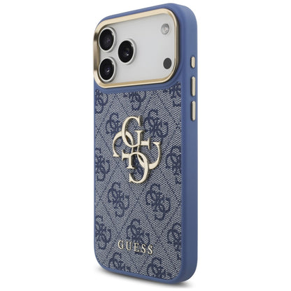 Custodia per Apple iPhone 18 Pro Max / 17 Pro Max, Guess, Big 4G Classic Logo & Big Strap Metal Buttons, Blu