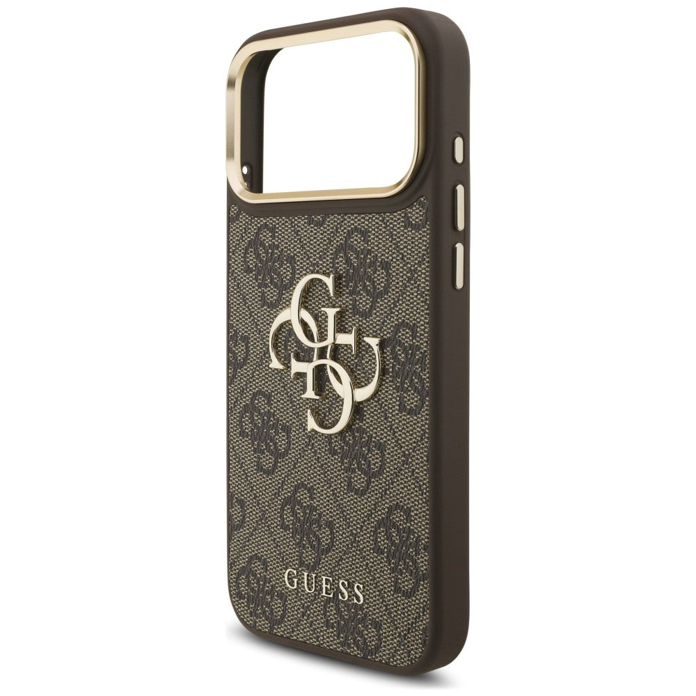 Custodia per Apple iPhone 18 Pro Max / 17 Pro Max, Guess, Big 4G Classic Logo & Big Strap Metal Buttons, Marrone