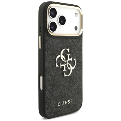 Custodia per Apple iPhone 18 Pro Max / 17 Pro Max, Guess, Big 4G Classic Logo & Big Strap Metal Buttons, nera