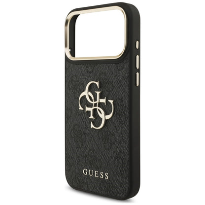 Custodia per Apple iPhone 18 Pro Max / 17 Pro Max, Guess, Big 4G Classic Logo & Big Strap Metal Buttons, nera