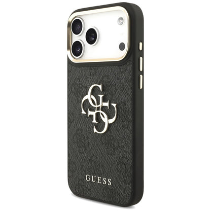 Custodia per Apple iPhone 18 Pro Max / 17 Pro Max, Guess, Big 4G Classic Logo & Big Strap Metal Buttons, nera