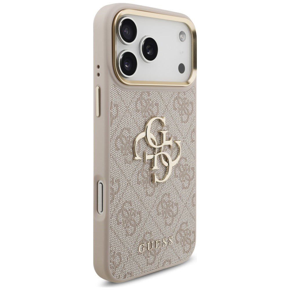 Custodia per Apple iPhone 18 Pro Max / 17 Pro Max, Guess, Big 4G Classic Logo & Big Strap Metal Buttons, rosa