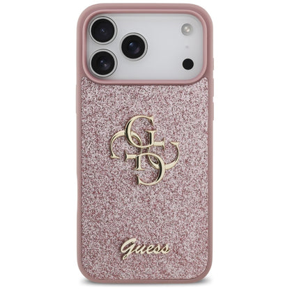 Custodia per Apple iPhone 18 Pro Max / 17 Pro Max, Guess, Fixed Glitter Big 4G, Rosa