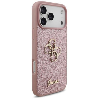 Custodia per Apple iPhone 18 Pro Max / 17 Pro Max, Guess, Fixed Glitter Big 4G, Rosa