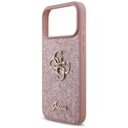 Custodia per Apple iPhone 18 Pro Max / 17 Pro Max, Guess, Fixed Glitter Big 4G, Rosa