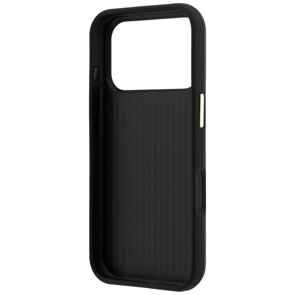 Custodia per Apple iPhone 18 Pro Max / 17 Pro Max, Guess, Logo Grande in Resina Granulata, Nera