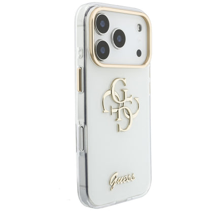 Custodia per Apple iPhone 18 Pro Max / 17 Pro Max, Guess, IML 4G Metal Script, Bianca