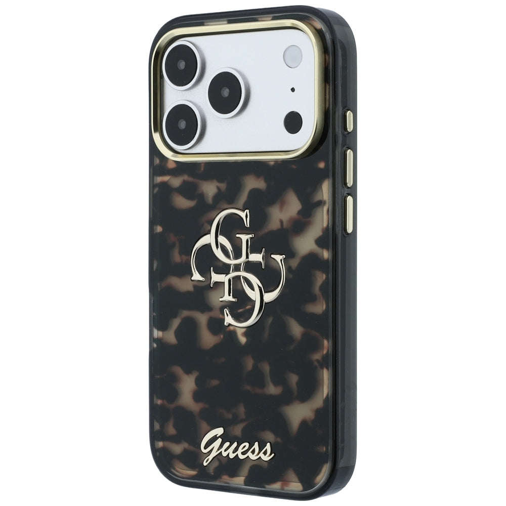 Custodia per Apple iPhone 18 Pro Max / 17 Pro Max, Guess, IML 4G Metal Script, Marrone