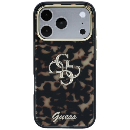 Custodia per Apple iPhone 18 Pro Max / 17 Pro Max, Guess, IML 4G Metal Script, Marrone