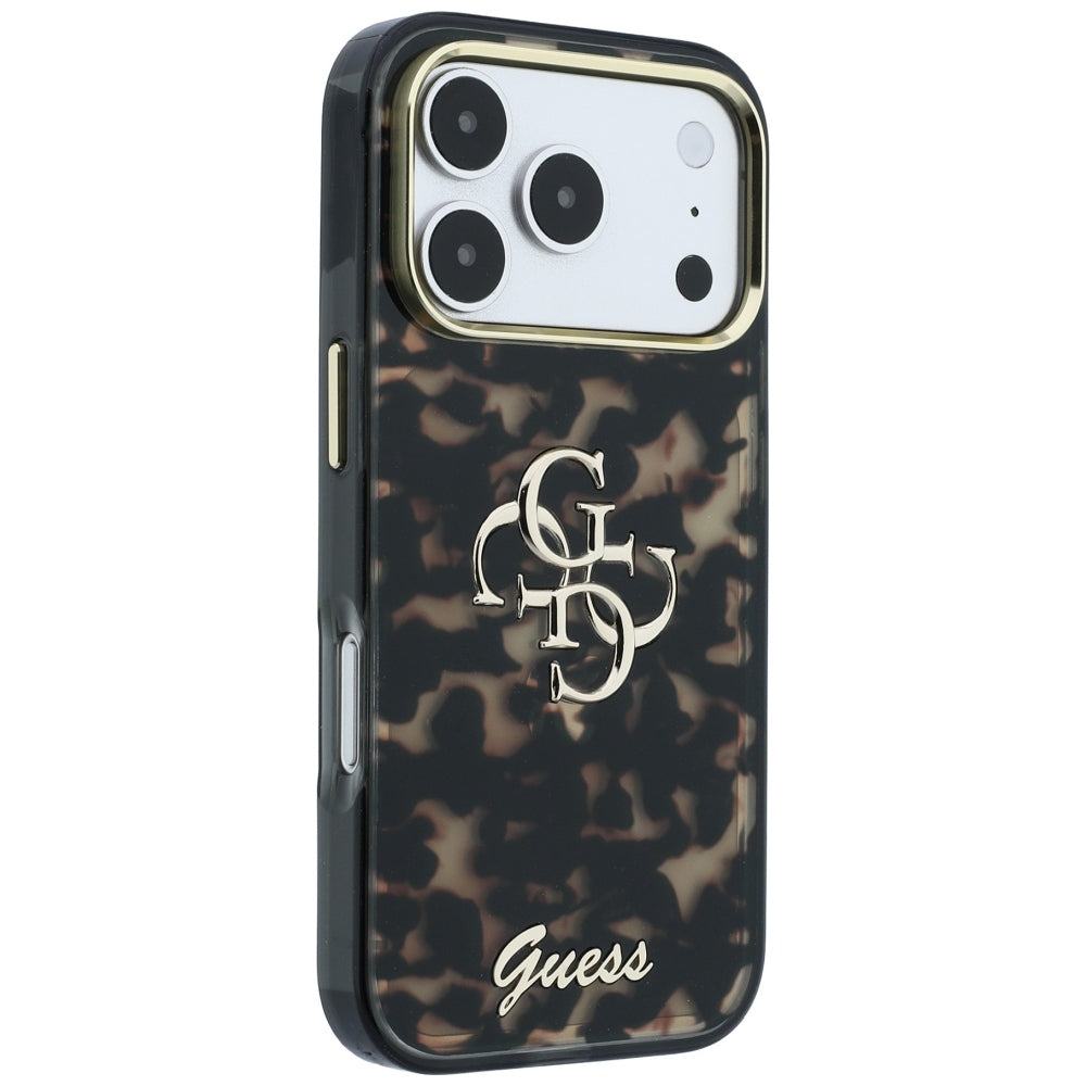 Custodia per Apple iPhone 18 Pro Max / 17 Pro Max, Guess, IML 4G Metal Script, Marrone