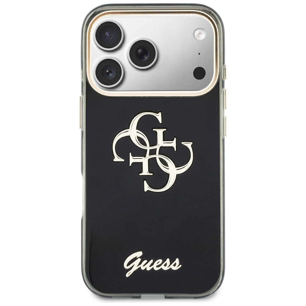 Custodia per Apple iPhone 18 Pro Max / 17 Pro Max, Guess, IML 4G Metal Script, Nera