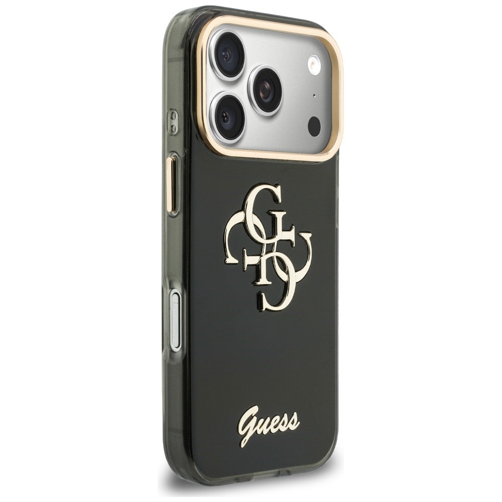 Custodia per Apple iPhone 18 Pro Max / 17 Pro Max, Guess, IML 4G Metal Script, Nera