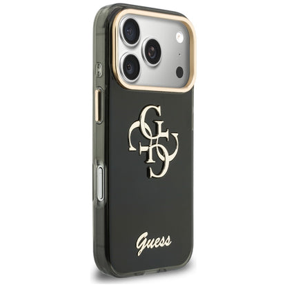 Custodia per Apple iPhone 18 Pro Max / 17 Pro Max, Guess, IML 4G Metal Script, Nera
