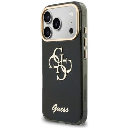 Custodia per Apple iPhone 18 Pro Max / 17 Pro Max, Guess, IML 4G Metal Script, Nera