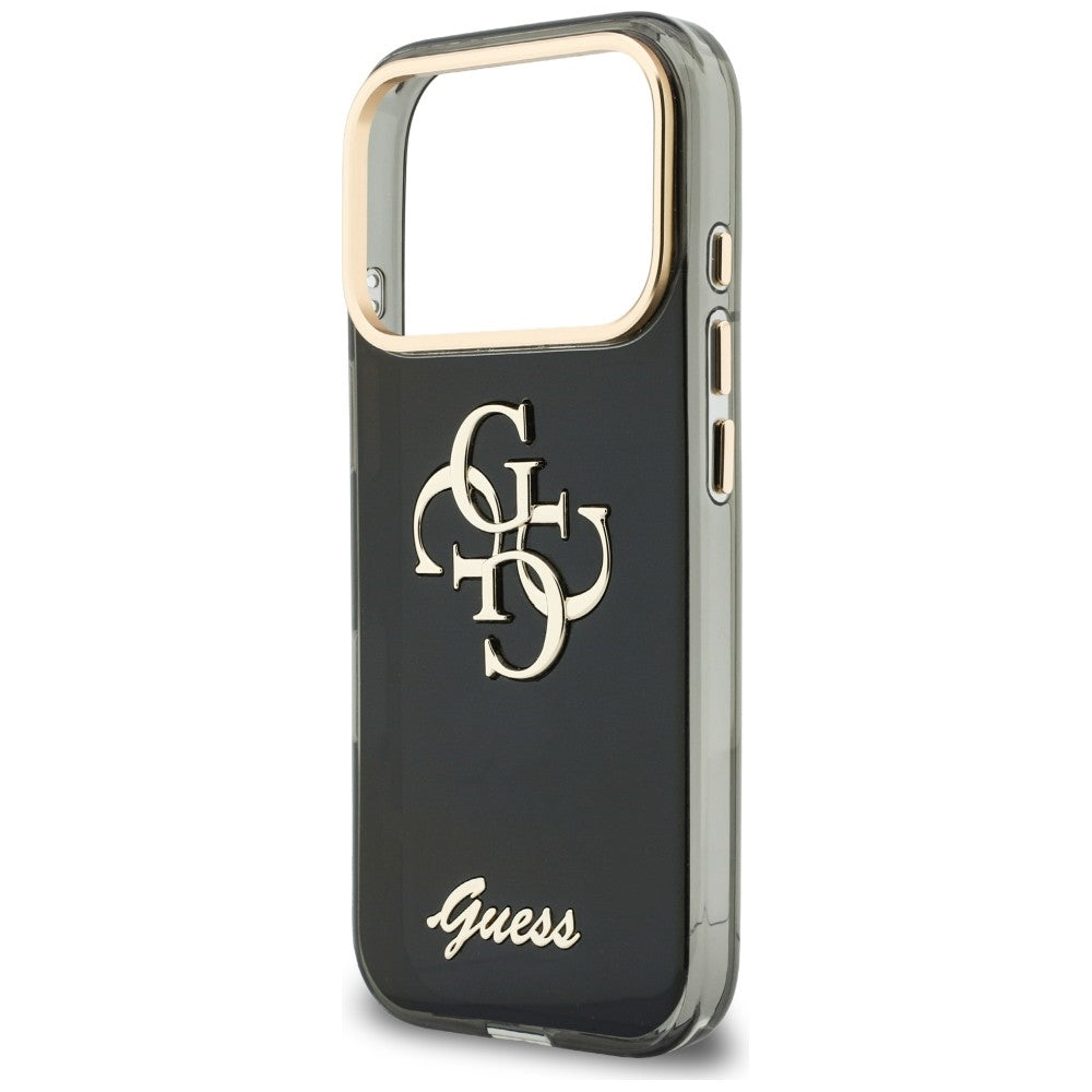 Custodia per Apple iPhone 18 Pro Max / 17 Pro Max, Guess, IML 4G Metal Script, Nera