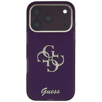 Custodia per Apple iPhone 18 Pro Max / 17 Pro Max, Guess, IML 4G Metal Script, Vinaccia