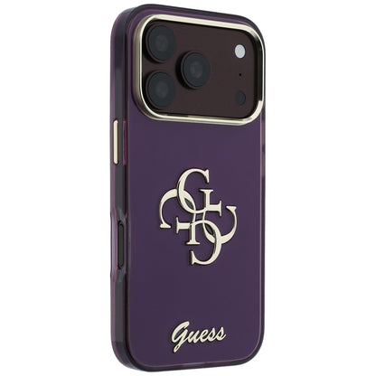Custodia per Apple iPhone 18 Pro Max / 17 Pro Max, Guess, IML 4G Metal Script, Vinaccia