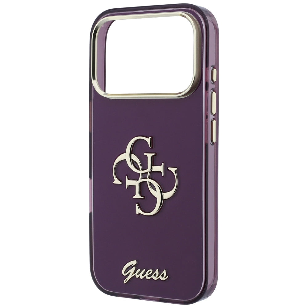Custodia per Apple iPhone 18 Pro Max / 17 Pro Max, Guess, IML 4G Metal Script, Vinaccia