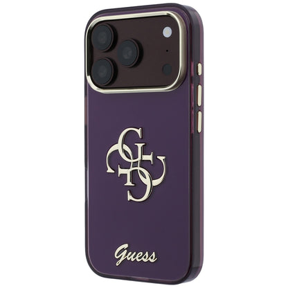 Custodia per Apple iPhone 18 Pro Max / 17 Pro Max, Guess, IML 4G Metal Script, Vinaccia