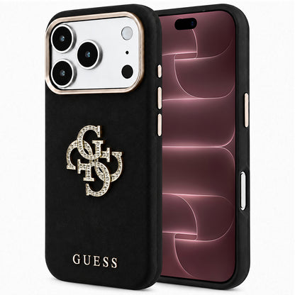 Custodia per Apple iPhone 18 Pro Max / 17 Pro Max, Guess, Smooth Big Strass Logo, Nera