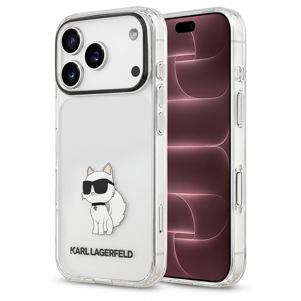 Cover per Apple iPhone 18 Pro Max / 17 Pro Max, Karl Lagerfeld, IML Choupette NFT, trasparente