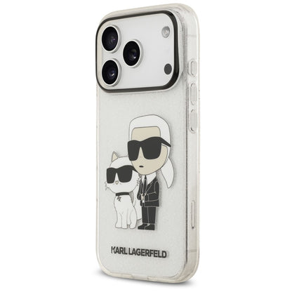 Cover per Apple iPhone 18 Pro Max / 17 Pro Max, Karl Lagerfeld, IML Glitter Karl and Choupette NFT, trasparente