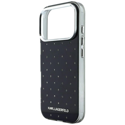 Custodia per Apple iPhone 18 Pro Max / 17 Pro Max, Karl Lagerfeld, IML Strass e Logo Elettrodeposto, Nera