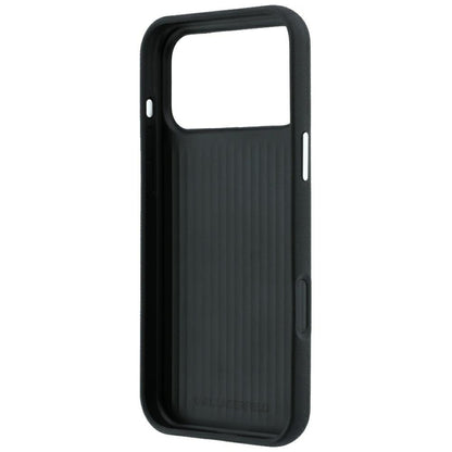 Custodia per Apple iPhone 18 Pro Max / 17 Pro Max, Karl Lagerfeld, Saffiano con Spilla Testa di Karl & Choupette e Logo, Nera