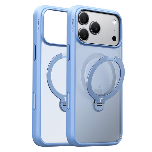 Custodia MagSafe per Apple iPhone 18 Pro Max / 17 Pro Max, Torras, Ostand Spin, Blu