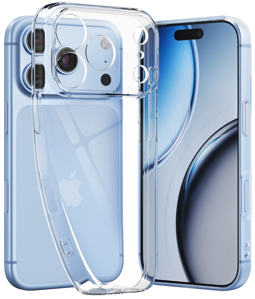 Custodia per Apple iPhone 18 Pro Max / 17 Pro Max, Tech-Protect, Flexair con protezione per schermo, Trasparente