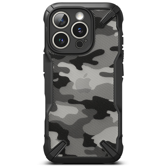 Custodia per Apple iPhone 16 Pro Max, Ringke, Fusion X Camo, Nero 