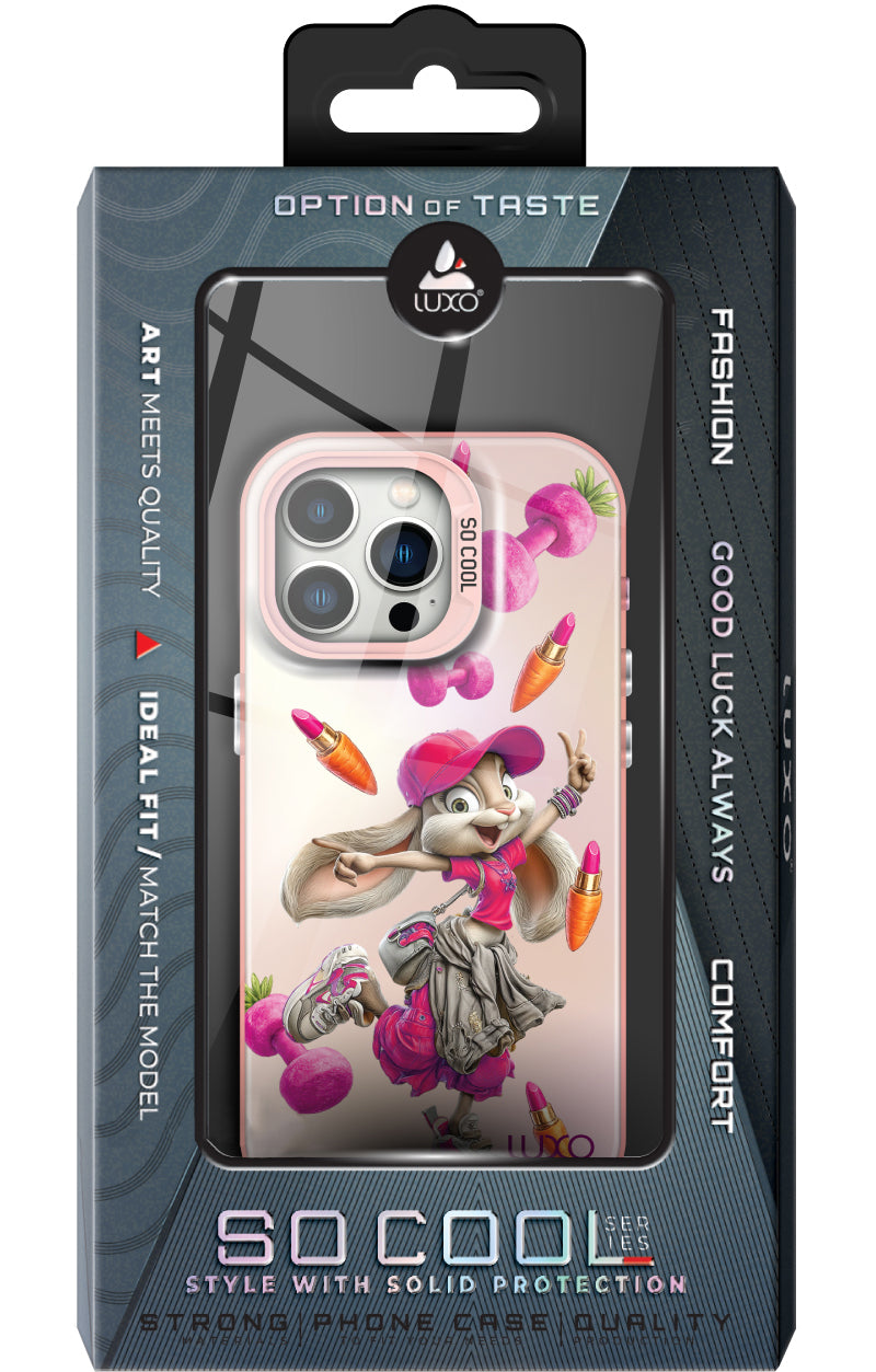 Custodia per Apple iPhone 15 Pro, LUXO So CooL, ArcadiA Rabbit, Multicolore