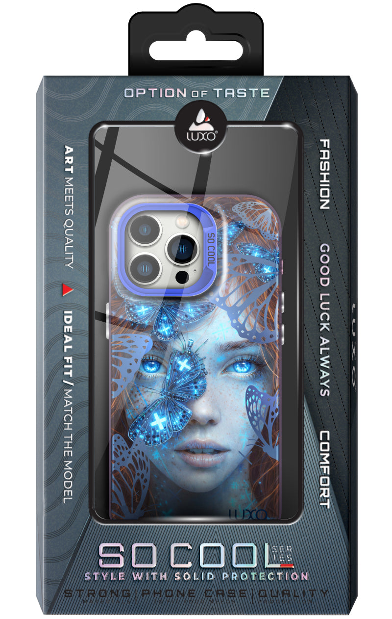 Custodia per Apple iPhone 17 Pro Max, LUXO So CooL, ArcadiA Butterfly Girl, Multicolore