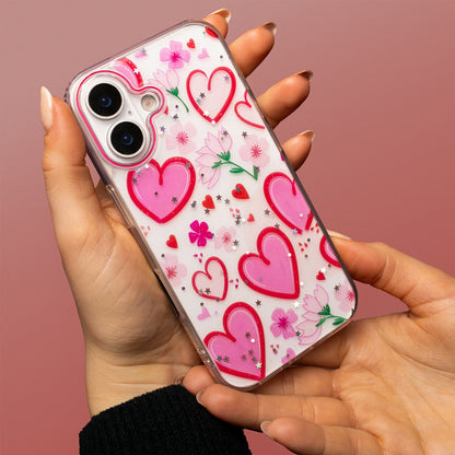 Custodia per Apple iPhone 16 Pro Max, OEM, Ultra Trendy Love 1, Multicolore