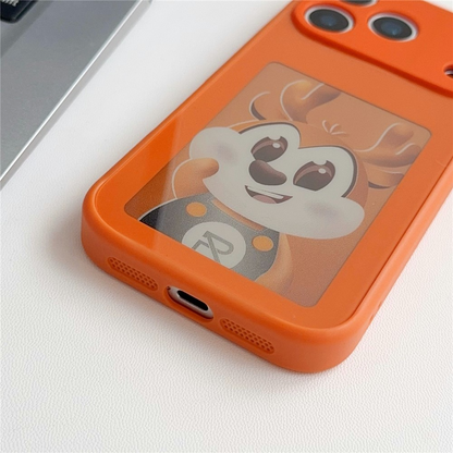 Custodia per Apple iPhone 17 Pro, OEM, Display Personalizzato E-Ink, Arancione