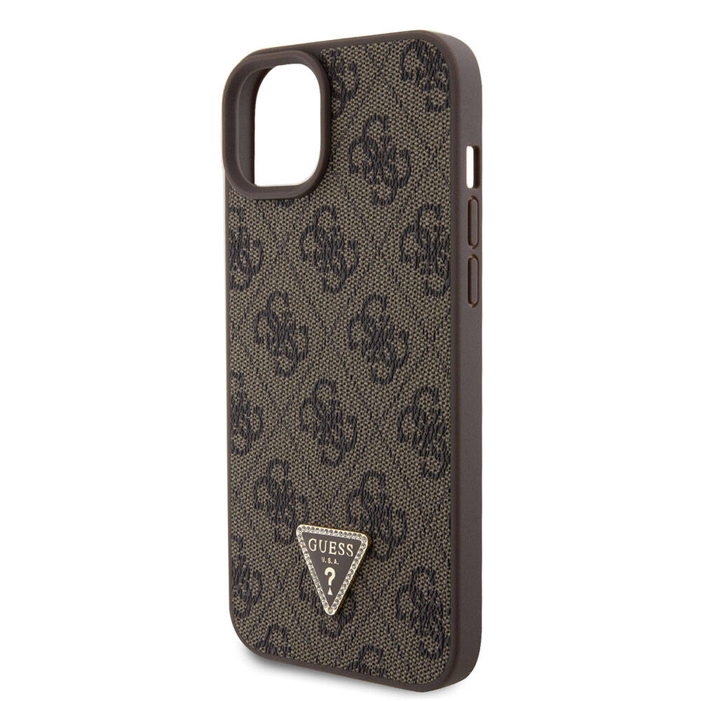 Custodia per Apple iPhone 15 Plus, Guess, Crossbody 4G Metal Logo, Marrone, Ricondizionata