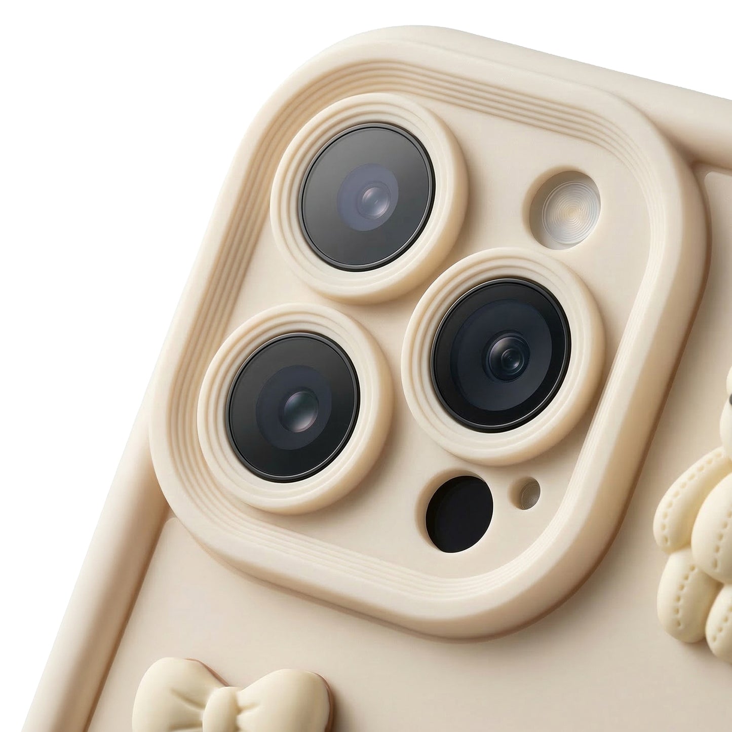 Custodia per Apple iPhone 14, OEM, Ultra Trendy 3D Bear, Beige