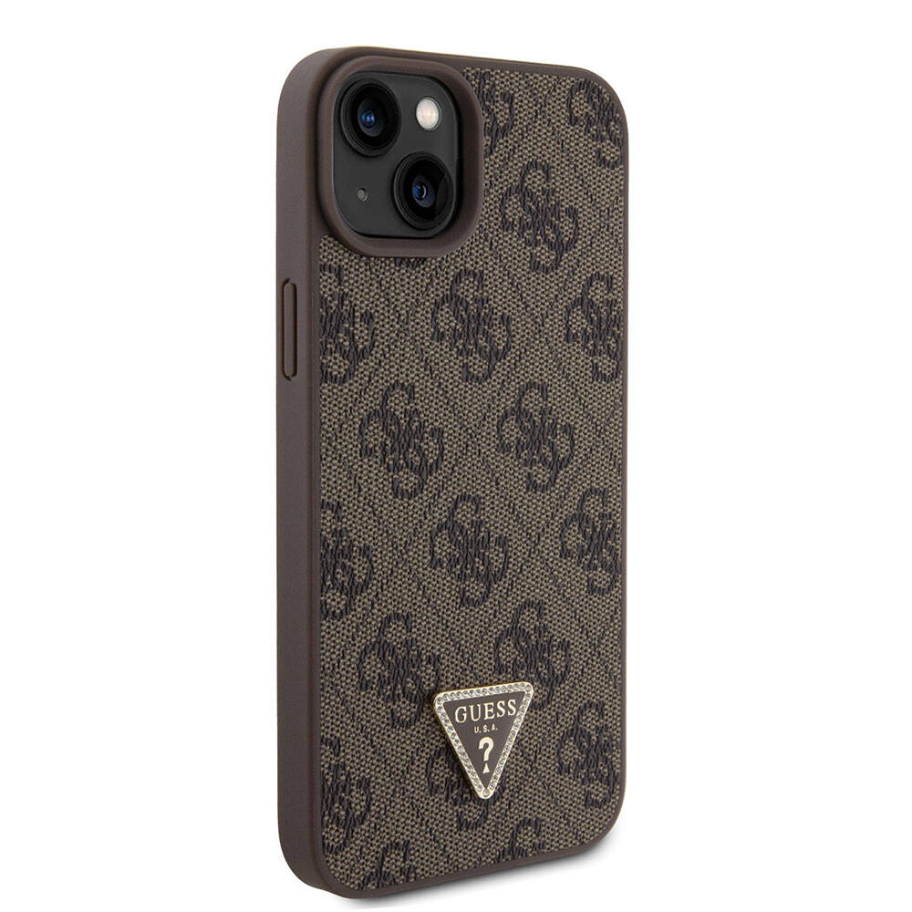 Custodia per Apple iPhone 15 Plus, Guess, Crossbody 4G Metal Logo, Marrone, Ricondizionata
