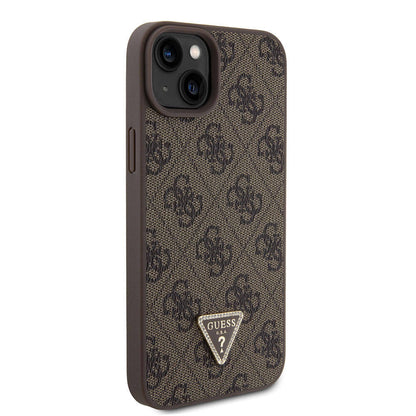 Custodia per Apple iPhone 15 Plus, Guess, Crossbody 4G Metal Logo, Marrone, Ricondizionata