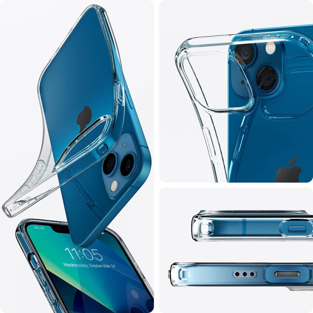 Custodia per Apple iPhone 13, Spigen, a cristalli liquidi, trasparente 