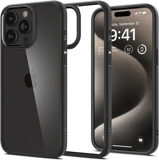 Custodia per Apple iPhone 15 Pro Max, Spigen, Ultra Hybrid, Nero ACS06570 