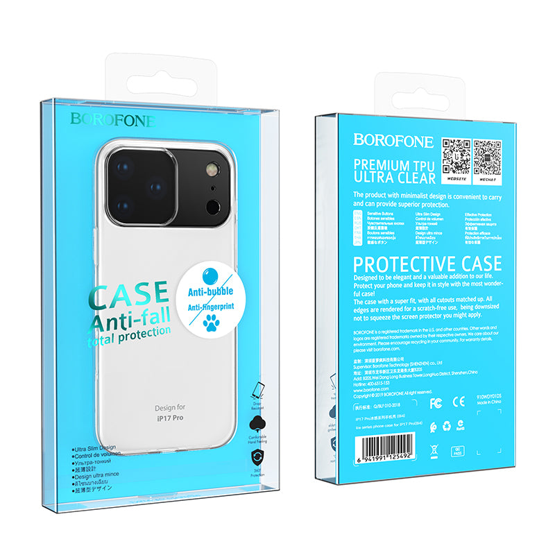 Custodia per Apple iPhone 17 Pro Max, Borofone, BI4 Ice, Trasparente