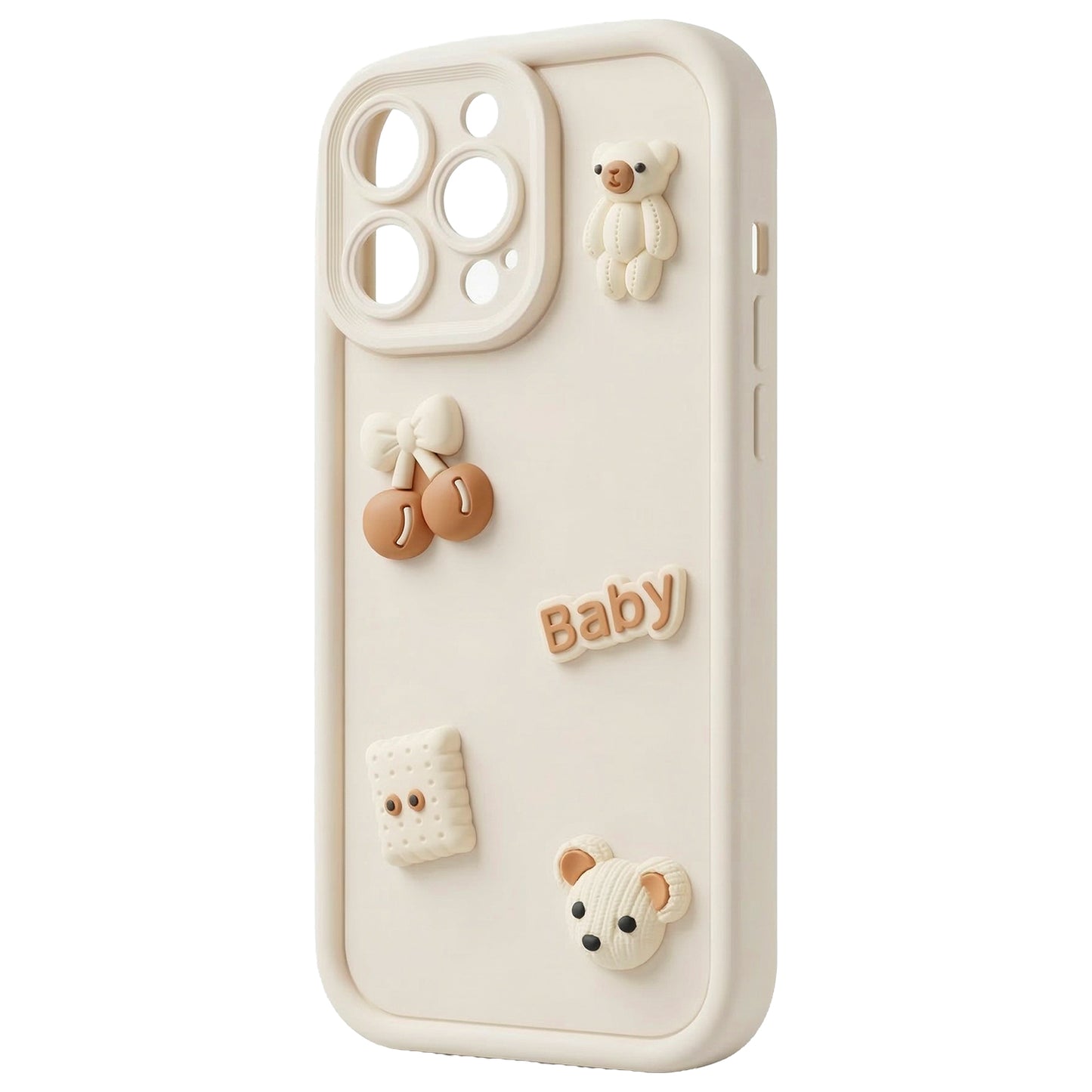 Custodia per Apple iPhone 14, OEM, Ultra Trendy 3D Bear, Beige