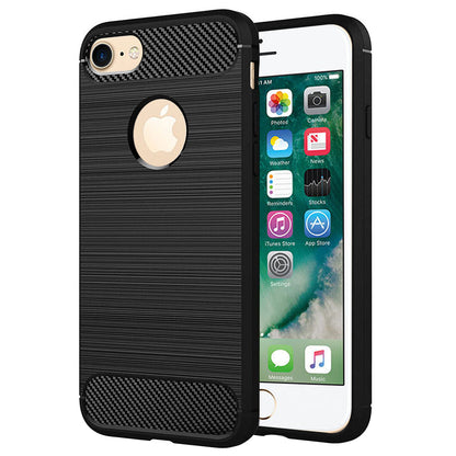 Custodia per Apple iPhone 8 / 7, Techsuit, Carbonio, Nera