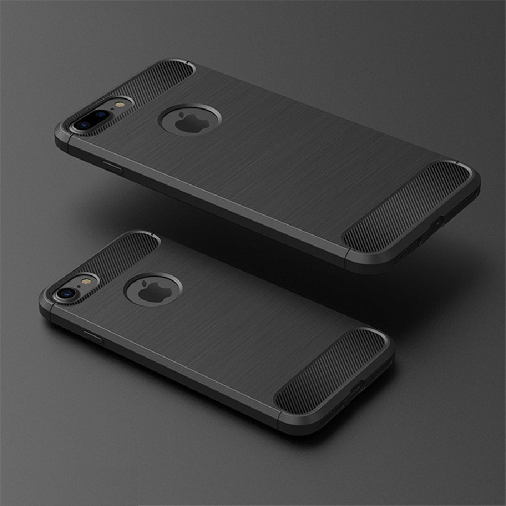 Custodia per Apple iPhone 8 / 7, Techsuit, Carbonio, Nera