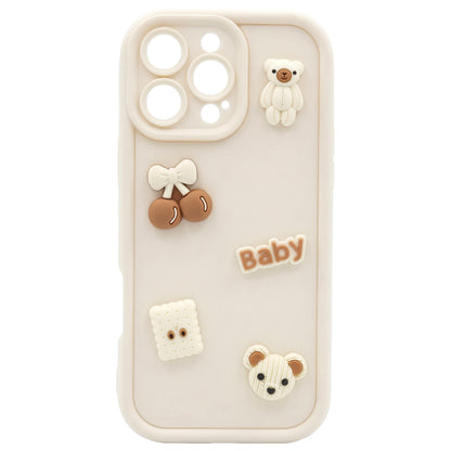 Custodia per Apple iPhone 14, OEM, Ultra Trendy 3D Bear, Beige